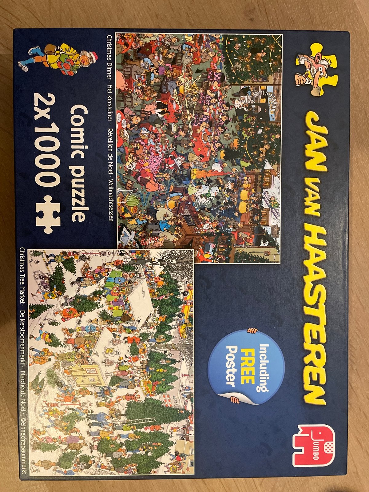 Jan van Haasteren Kerstpuzzels - 2x 1000 stukjes, Ophalen, 500 t/m 1500 stukjes, Zo goed als nieuw, Legpuzzel