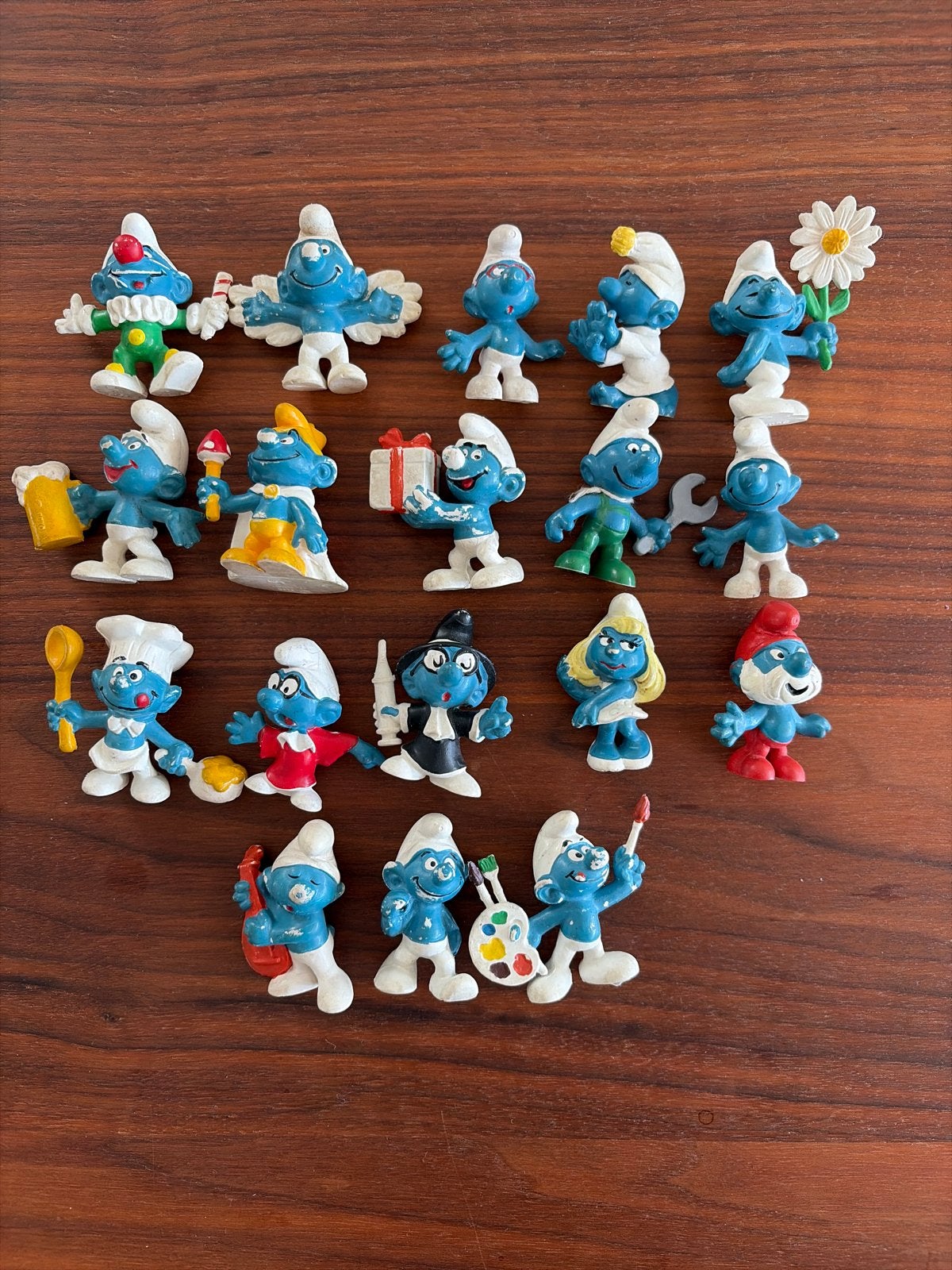 Grote collectie Smurfen beeldjes - 18 stuks, Ophalen of Verzenden, Gebruikt, Verschillende Smurfen, Poppetje, Figuurtje of Knuffel