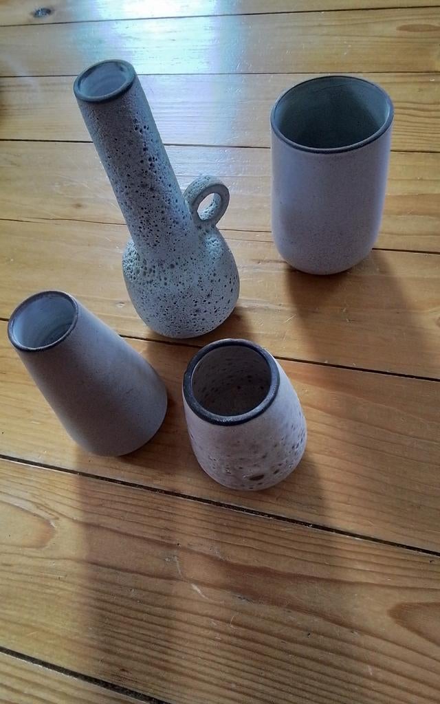 💐4 VINTAGE VAASJES KERAMIEK JAREN 60, Ophalen of Verzenden