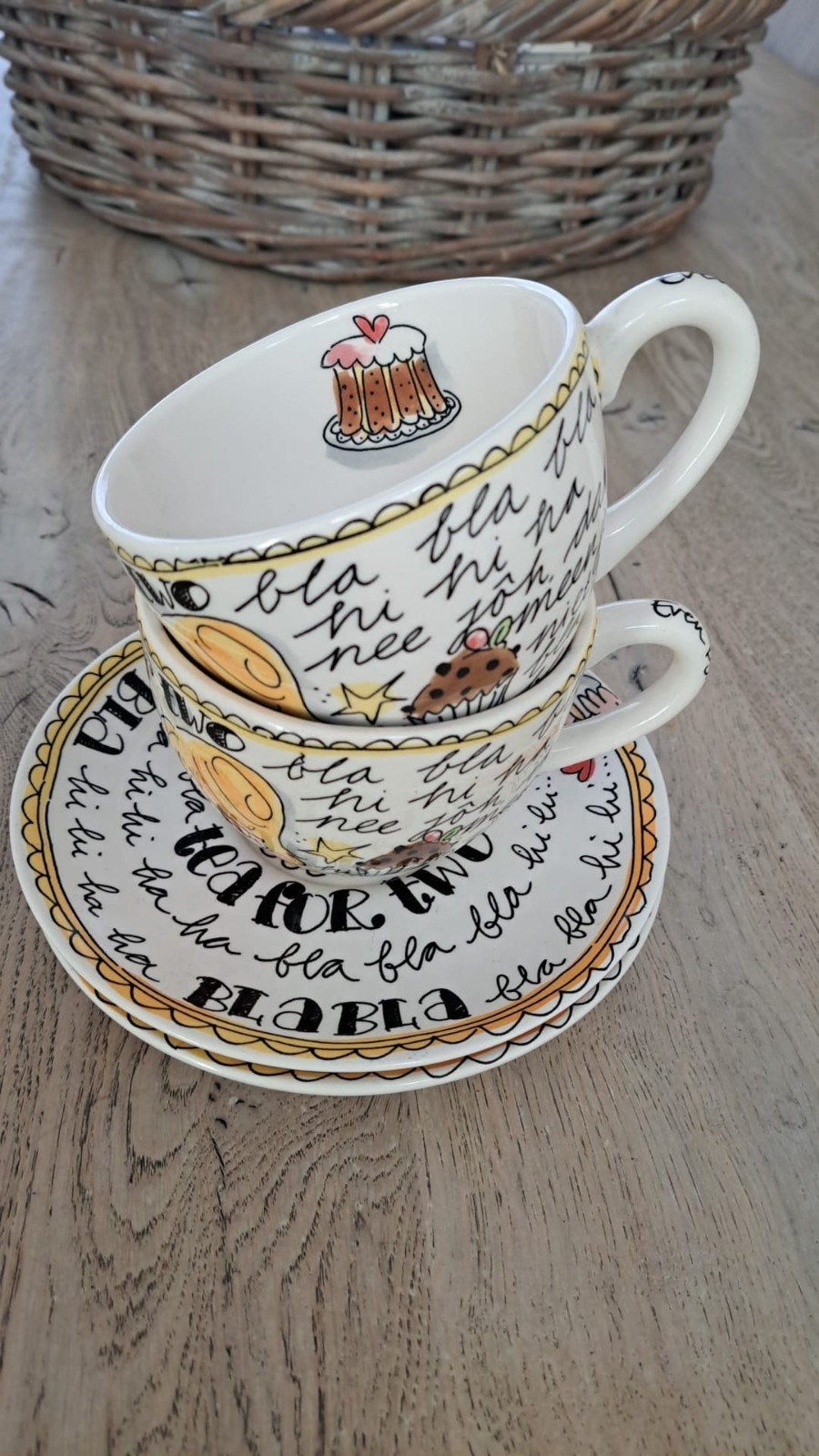Blond Amsterdam kop en schotel 'Tea for Two', Ophalen, Zo goed als nieuw, Blond Amsterdam