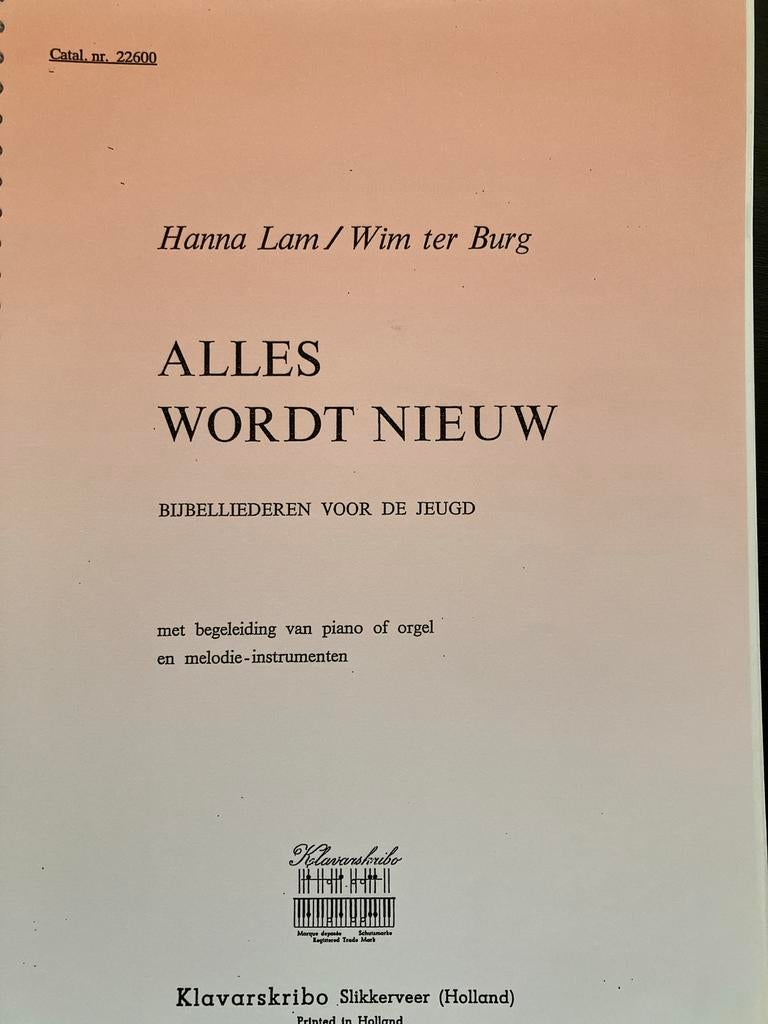 Klavarskribo Alles wordt nieuw I en II Bladmuziek Lam, Ophalen of Verzenden, Zo goed als nieuw, Thema, Religie en Gospel