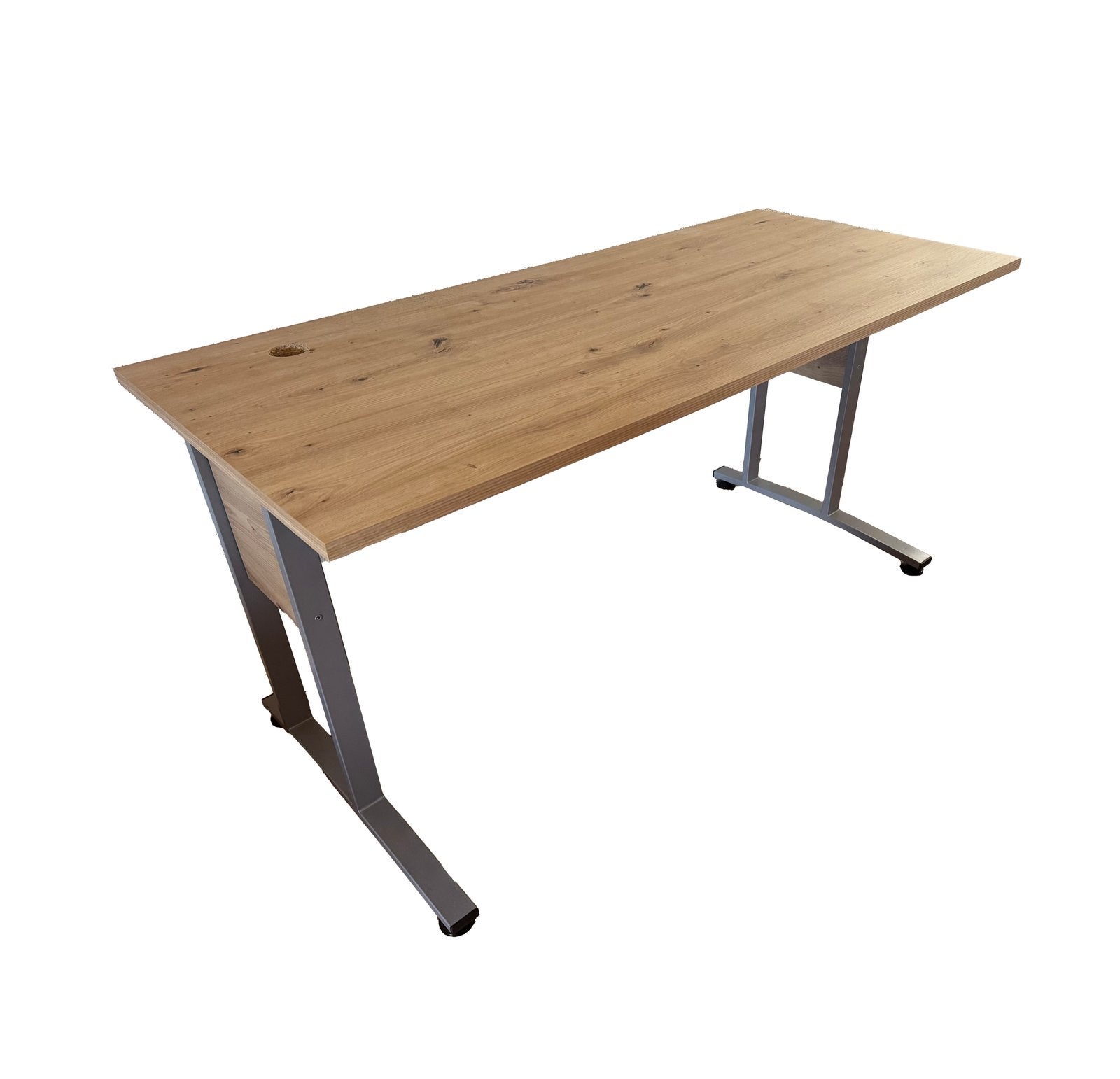 Bureau / tafel met eikenlook blad en stalen onderstel, Ophalen, 150 cm, Hout, 67 cm