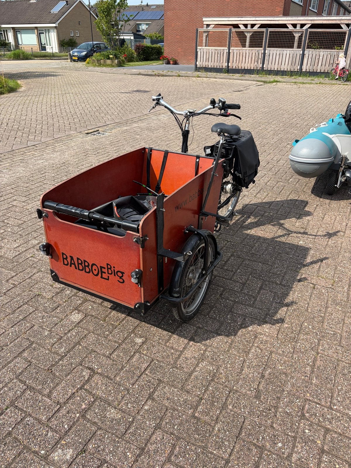 Babboe Big Bakfiets - Ideaal voor Gezinnen en Goederen, Fietsen en Brommers, Fietsen | Bakfietsen, Gebruikt, Huif, 3 kinderen
