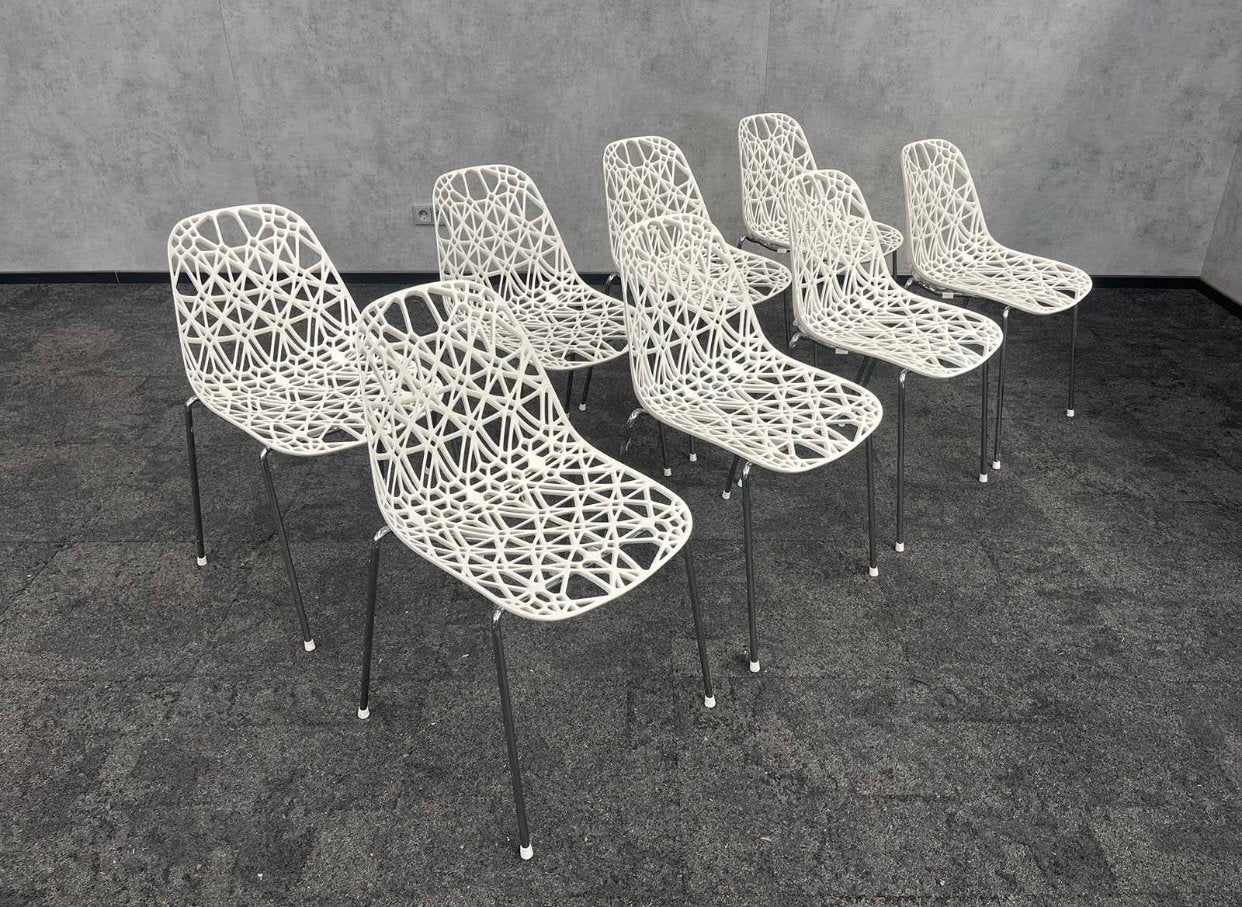 Set Crassevig Nett design stoelen (Ton Haas) Wit | 4,6,8 st, Ophalen, Kunststof, Gebruikt, Wit
