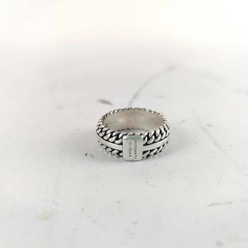 Buddha to Buddha Chain ring maat 19 || Nu €49.99!, Sieraden, Tassen en Uiterlijk, Ringen, Zo goed als nieuw, Dame of Heer, 19 tot 20