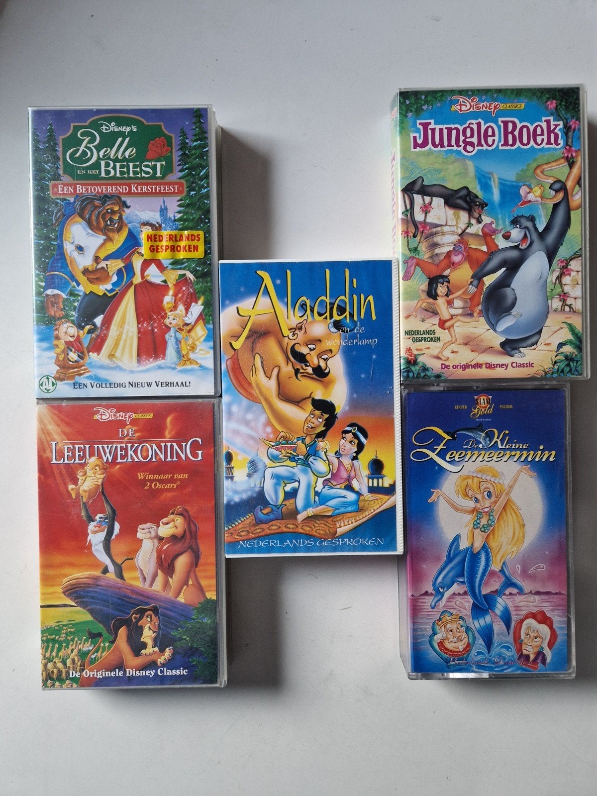 Disney VHS Collectie: Belle en het Beest, Jungle Boek, Lion, Cd's en Dvd's, Nederlands ondertiteld, Gebruikt, Alle leeftijden