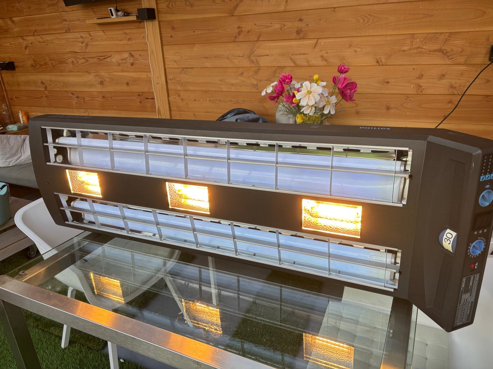 Philips Solarium Gezichtsbruiner HB 811, Ophalen, Gebruikt, Zonnebank enkelzijdig, Minder dan 10 lampen