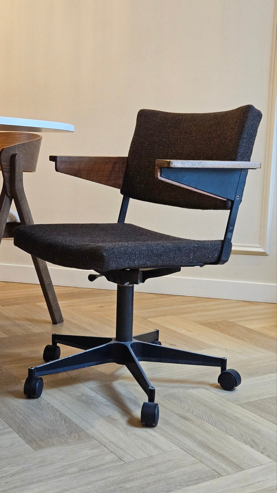 Vintage Gispen Bureaustoel (Model 1637) – André Cordemeyer, Ophalen, Gebruikt, Bruin, Bureaustoel