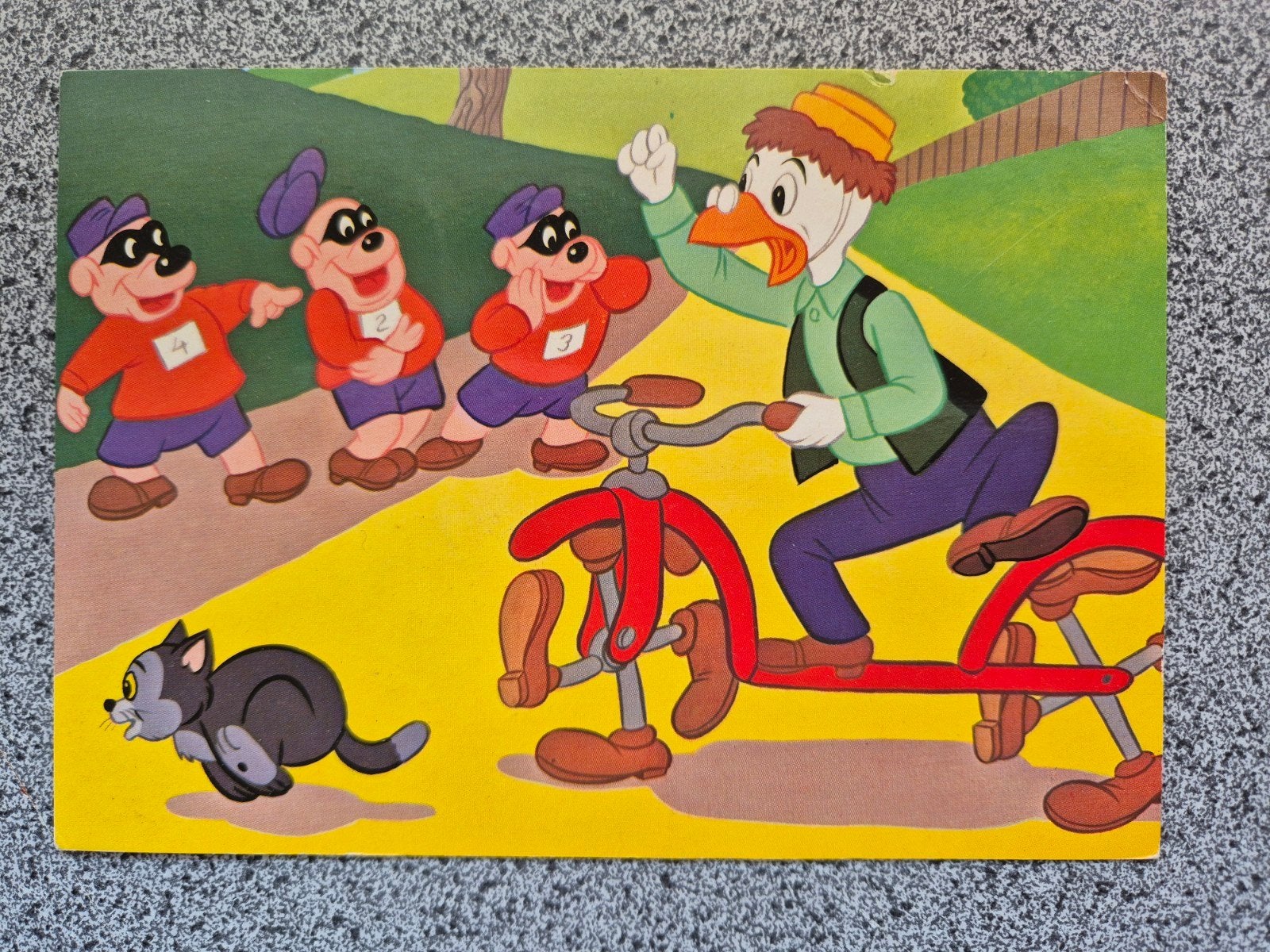 Vintage Disney Ansichtkaart: Willie Wortel en Boeven, Verzamelen, Disney, Ophalen of Verzenden