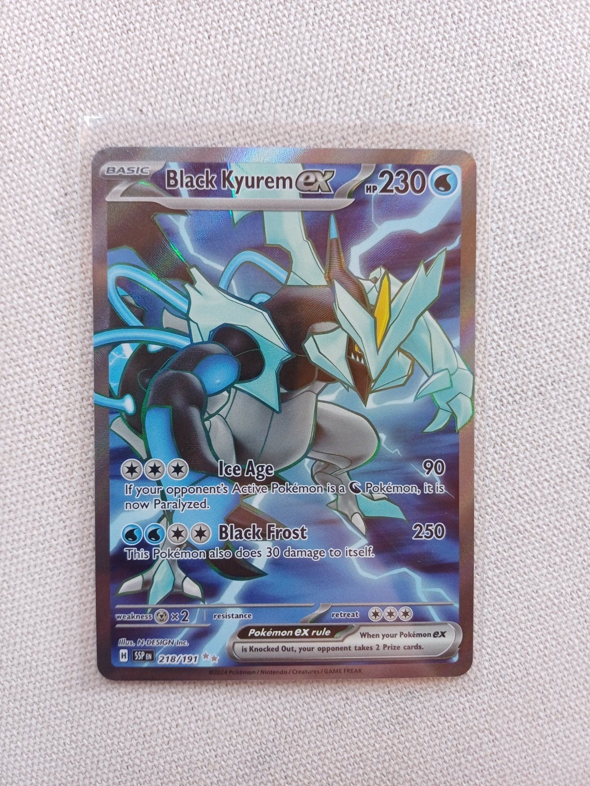 Pokémon Kaart: Black Kyurem EX 218/191 - Zeldzaam Foil, Verzenden