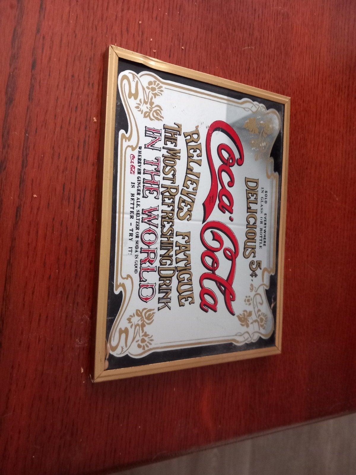 Vintage Coca-Cola Spiegel: "The Most Refreshing Drink", Ophalen