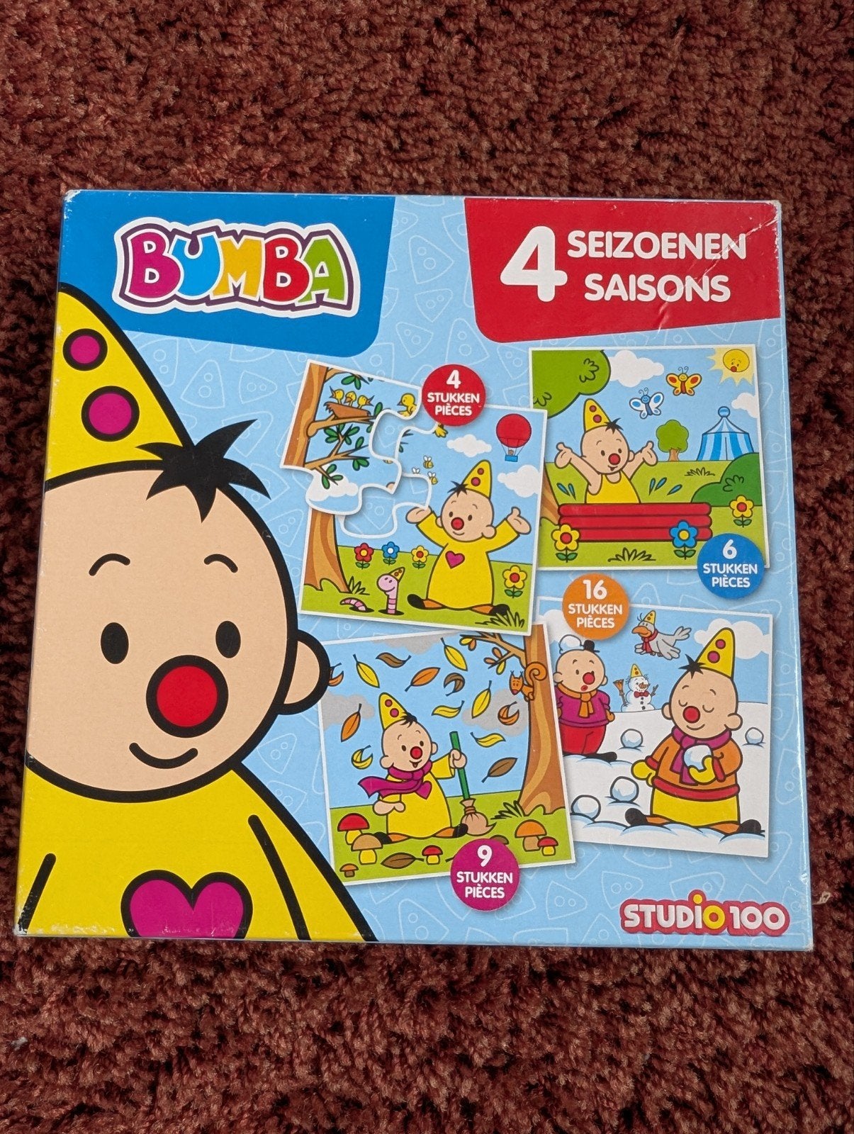 Bumba 4 puzzels van elk seizoen, Ophalen of Verzenden, 10 tot 50 stukjes, Gebruikt