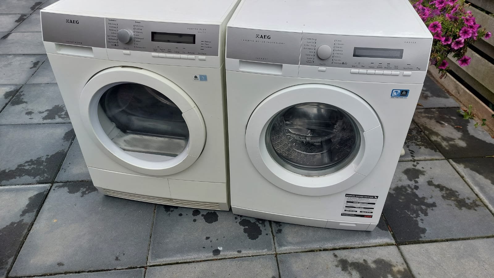 Aeg Wasmachine en wasdroger in prima staat, Ophalen, Zo goed als nieuw, 85 tot 90 cm, 1200 tot 1600 toeren