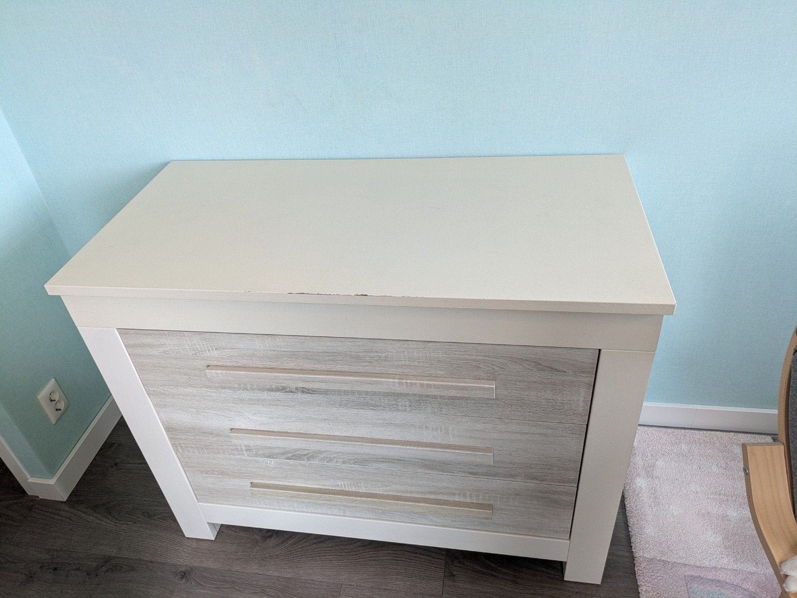 Commode met 3 laden + wandplank Interbaby Parma, Ophalen, Gebruikt, 50 tot 100 cm, 3 of 4 laden