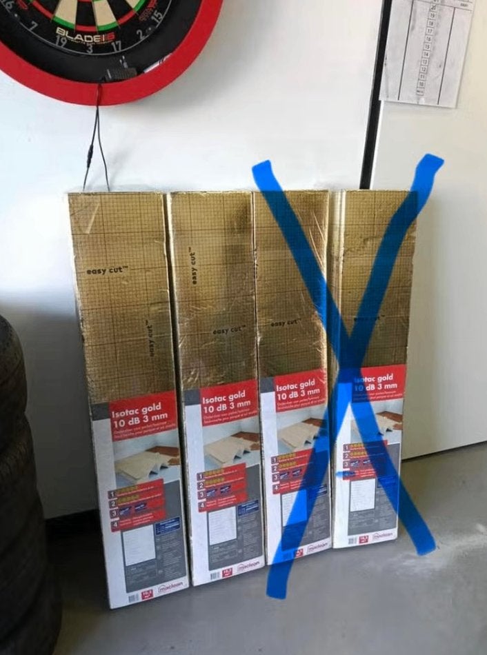 2x Ondervloer Isotac gold 10db 3mm, Overige materialen, Nieuw, 5 tot 10 m², Ophalen