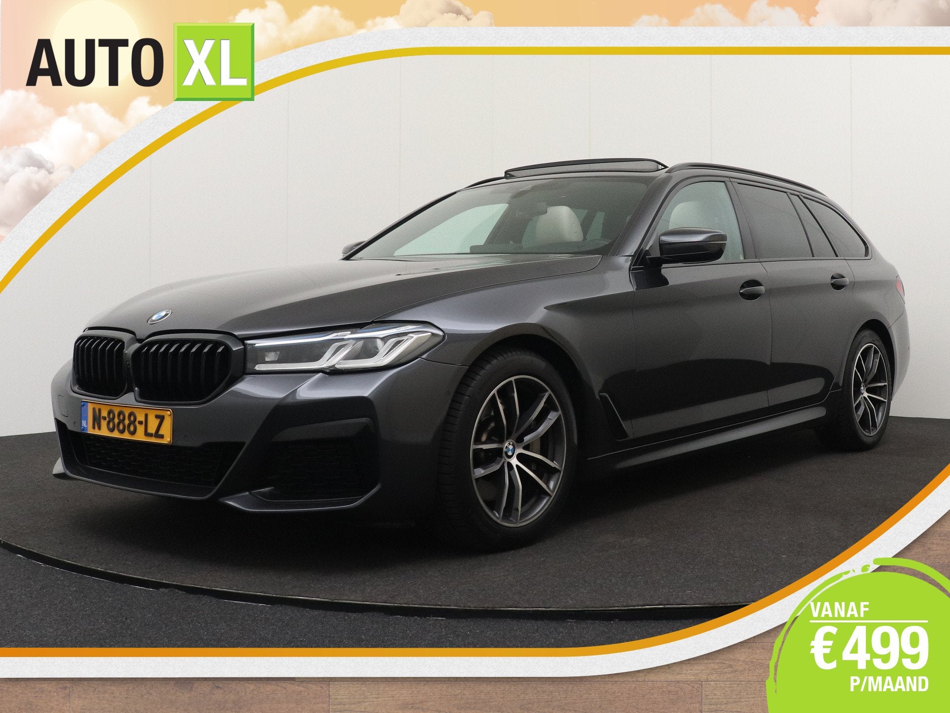 BMW 5 Serie Touring 530i 252 PK M-Sport Shadow-Line Pano-dak, Automaat, 1998 cc, Achterwielaandrijving, Gebruikt