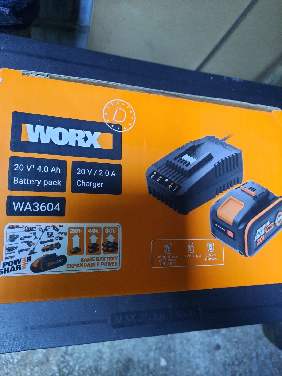 Worx WA3604 Accupack 4.0 Ah en Oplader Nieuw, Doe-het-zelf en Verbouw, Gereedschap | Boormachines, Ophalen of Verzenden, Nieuw