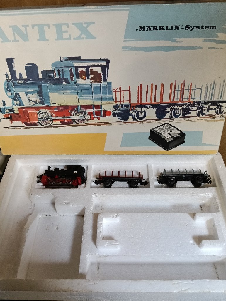 Marklin uit set 2911H loc en 2 wagons, Wisselstroom, Ophalen of Verzenden, Märklin, Gebruikt