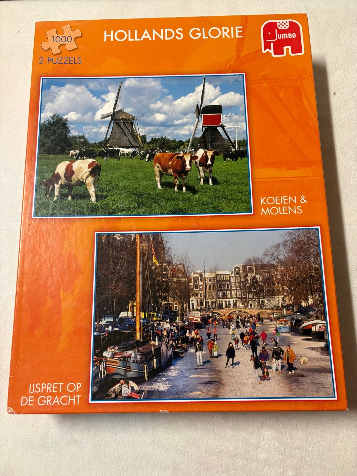 Jumbo Hollands Glorie Puzzels (2x 1000 stukjes), Ophalen of Verzenden, 500 t/m 1500 stukjes, Zo goed als nieuw, Legpuzzel