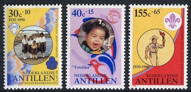 Nederlandse Antillen 941/943 postfr. scouting/padvinder 1990, Postzegels en Munten, Verzenden, Postfris