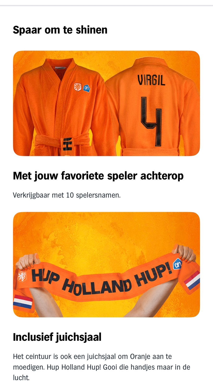 AH spaaractie, Albert Heijn, Ophalen of Verzenden