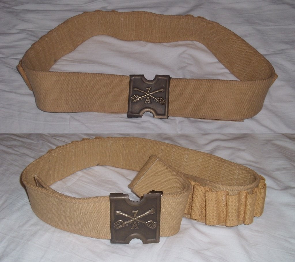 Anson Mills Cartridge Belt + Buckle Gesp 1881 7th Cavalry, Ophalen of Verzenden, Landmacht, Amerika, Kleding of Schoenen