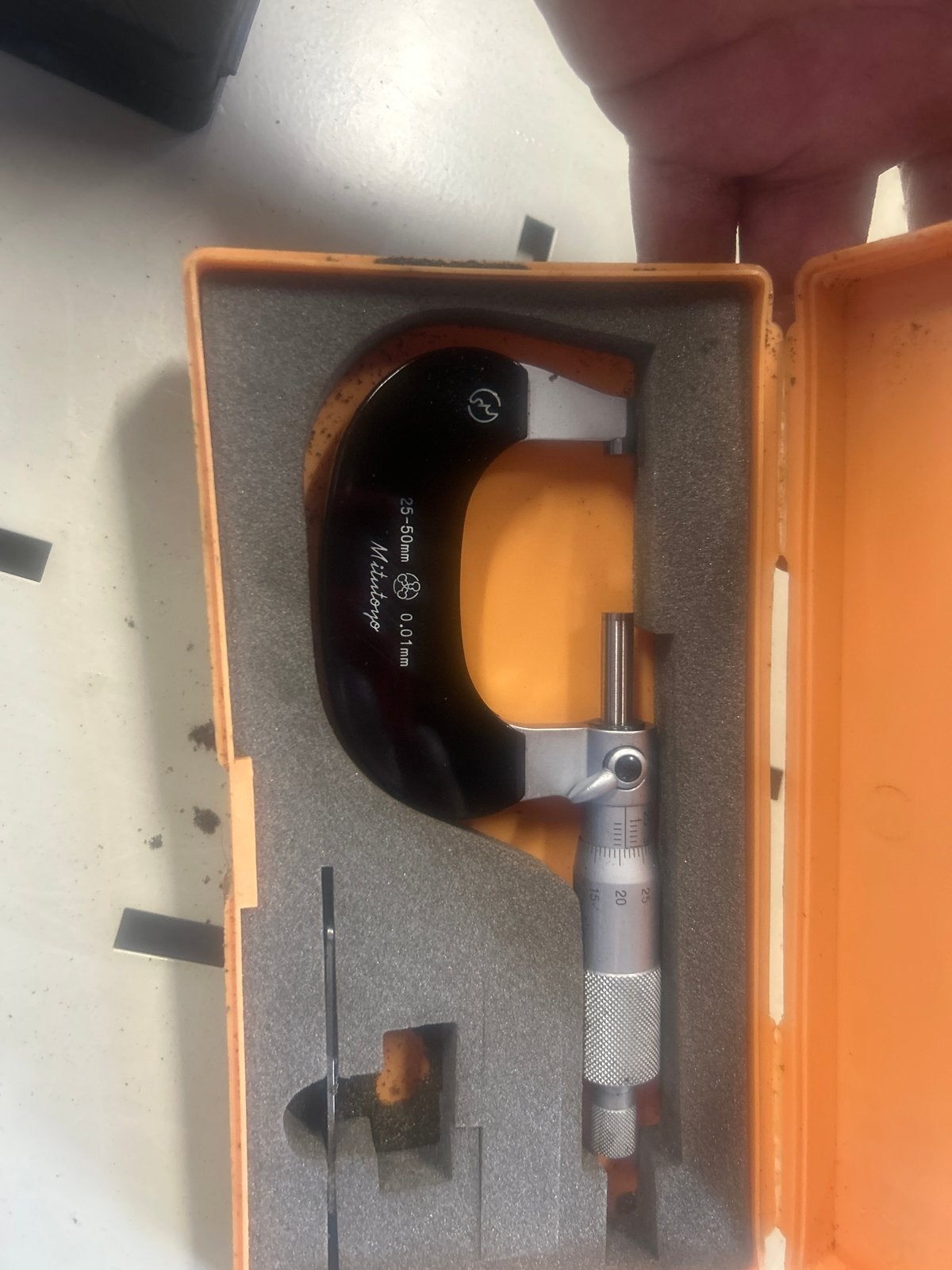 Mitutoyo Micrometer 25-50mm 0.01mm M310-50, Ophalen of Verzenden, Gebruikt, Afstand