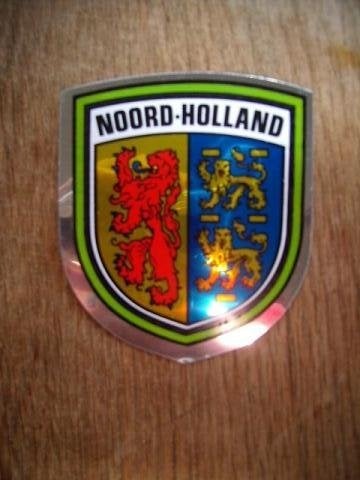 Provinciewapen sticker Noord-Holland 7 x 8 cm, Ophalen of Verzenden, Zo goed als nieuw, Bedrijf of Vereniging