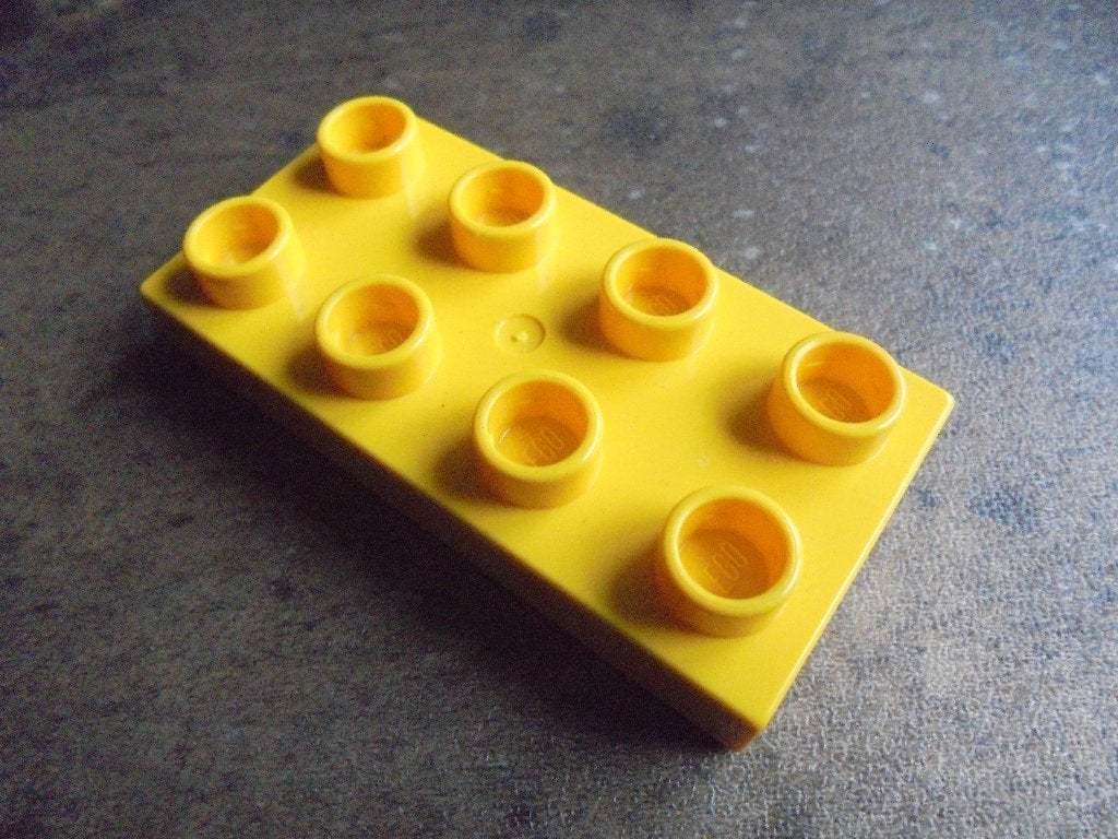 Lego Duplo Plate 2x4x0,5 (zie foto's) 62, Ophalen of Verzenden, Gebruikt, Losse stenen, Duplo