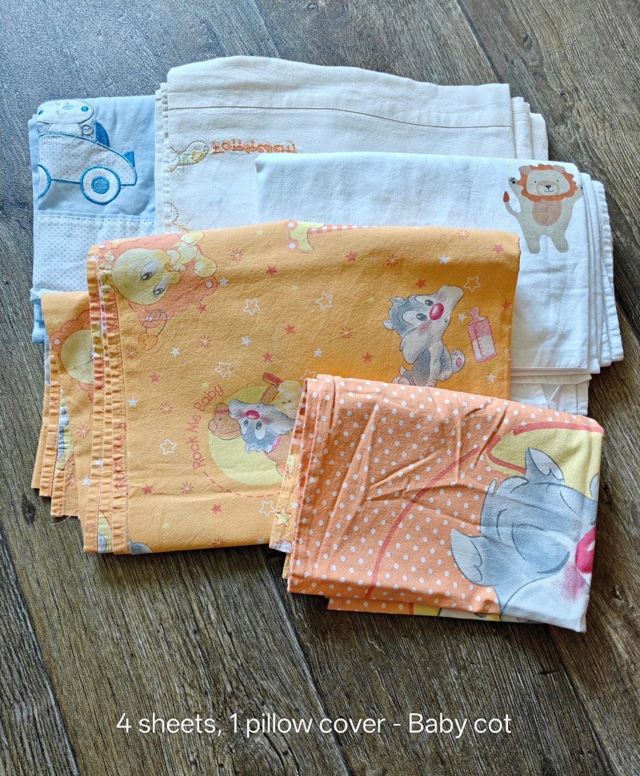 Babybeddengoed set: lakens, hoeslakens, matrasbeschermer, Ophalen, Gebruikt, Jongetje of Meisje, Beddengoedset
