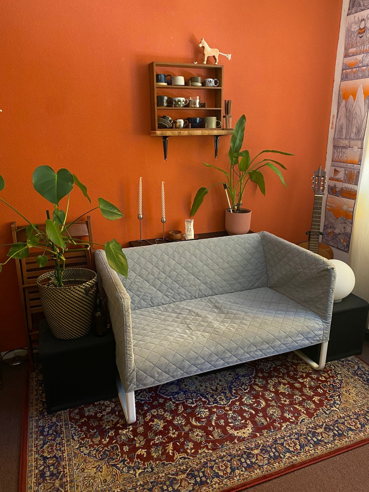 grijze bank ikea, Ophalen, Gebruikt, Minder dan 75 cm, Tweepersoons