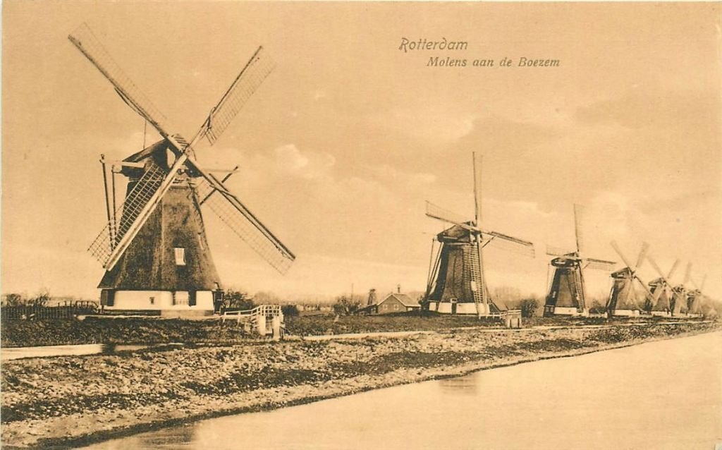 379-093-035 Rotterdam Molens aan de Boezem, Verzenden, Voor 1920, Zuid-Holland