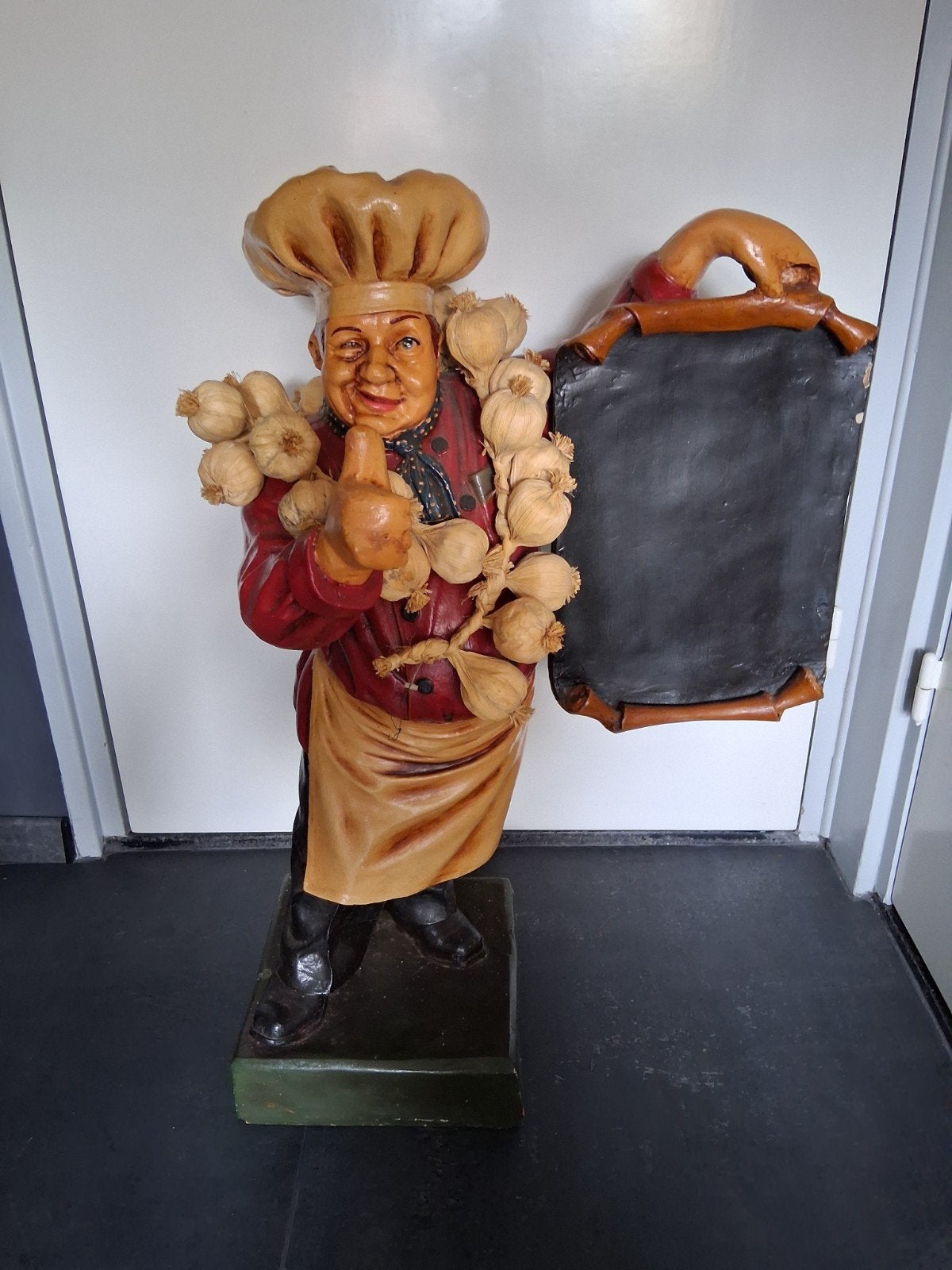 Karakteristiek beeld kok/bakker/slager 77 cm, Ophalen, Zo goed als nieuw, Mens