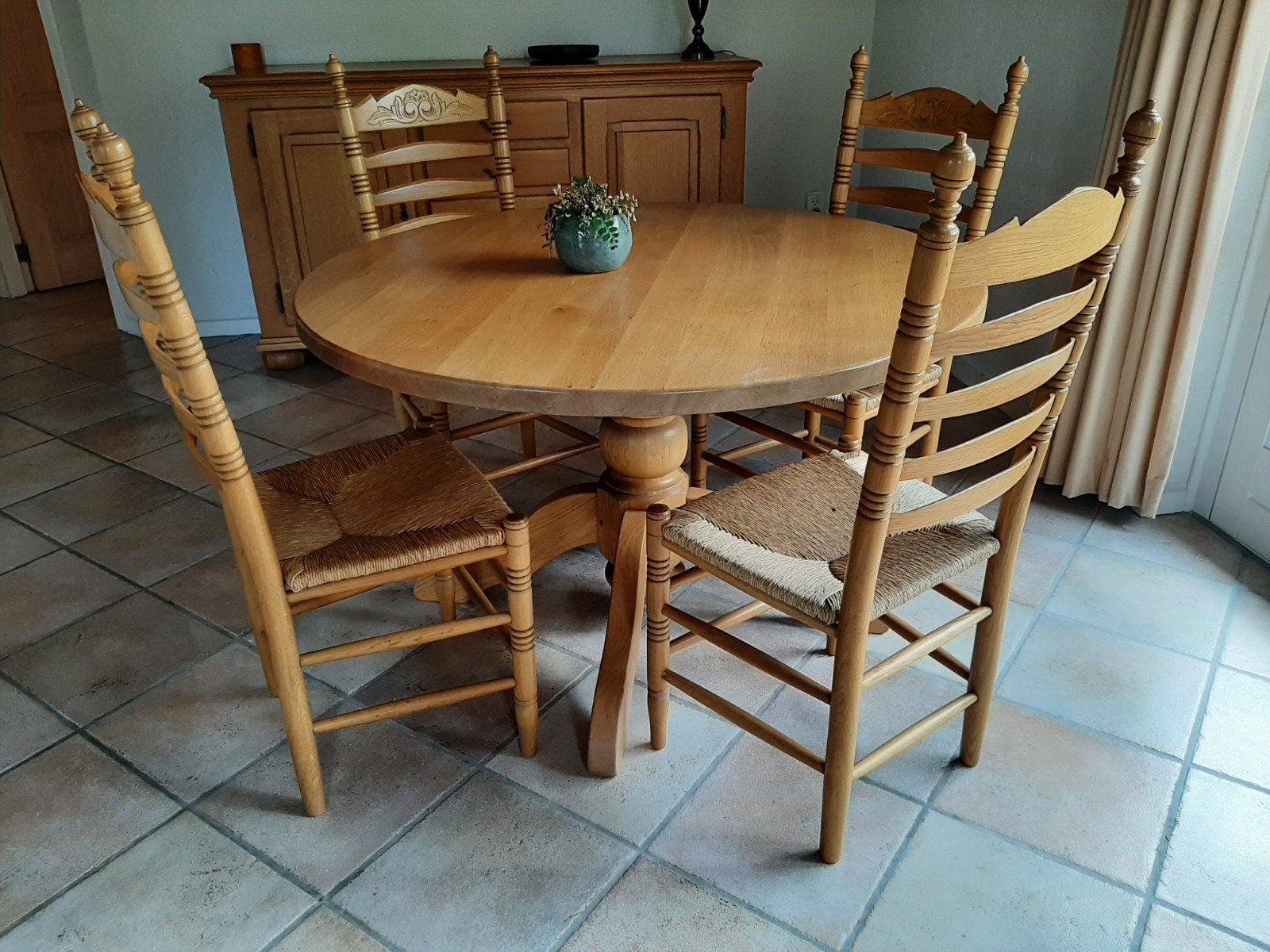 Complete Woonkamer Inrichting: Eiken & Leer, Ophalen