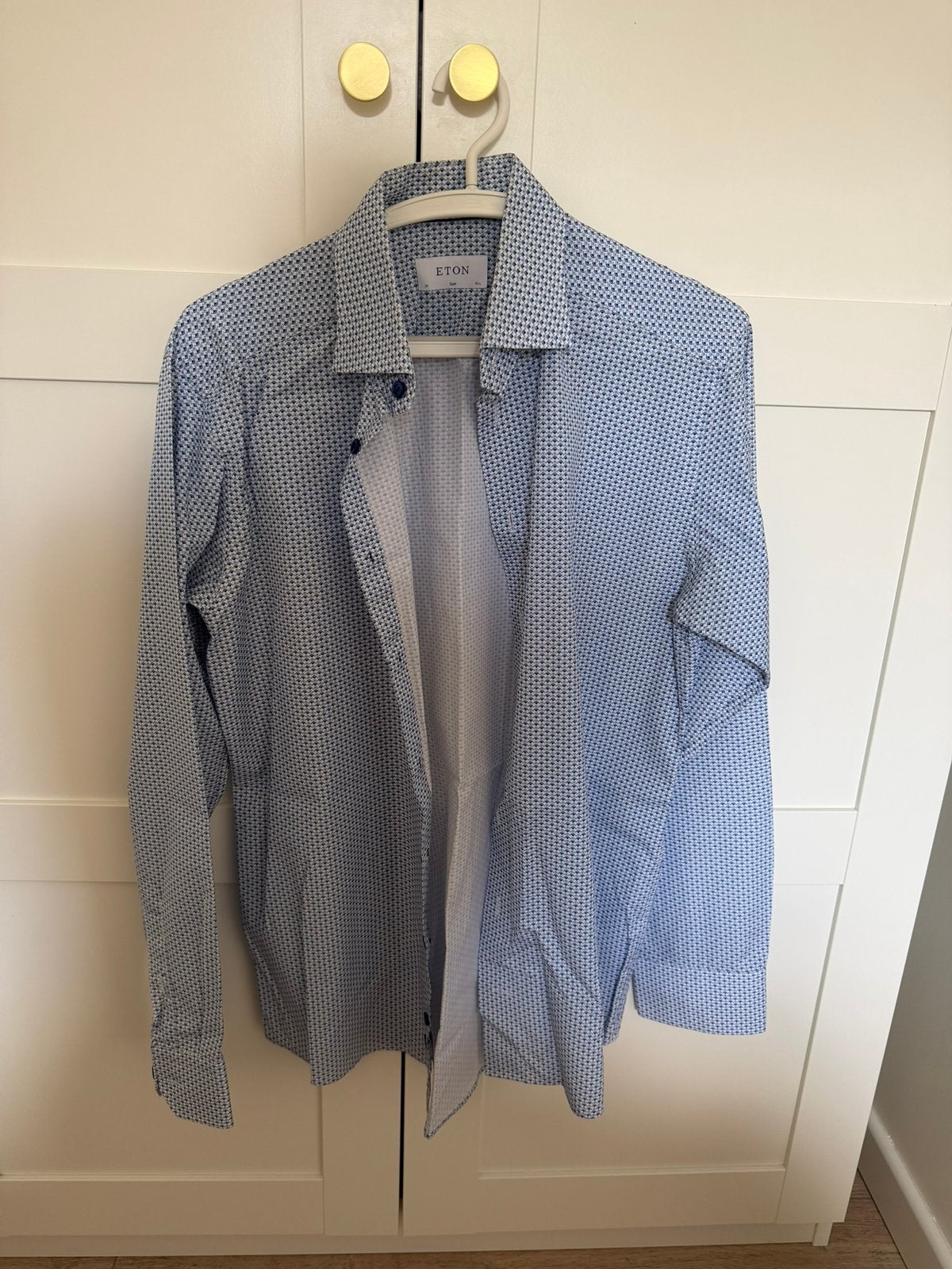 Eton overhemd Maat 39, Verzenden, Zo goed als nieuw, Blauw, Halswijdte 39/40 (M)