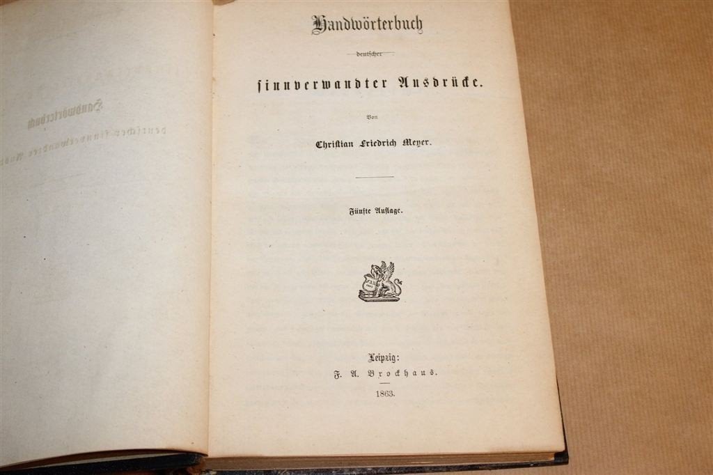 Handwörterbuch — Antiek Duits Synoniemenwoordenboek 1863, Antiek en Kunst, Ophalen of Verzenden