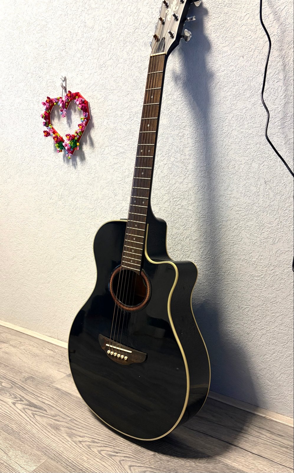 Yamaha APX-5A Zwarte Western Gitaar met Element, Ophalen, Zo goed als nieuw, Western- of Steelstringgitaar, Met (piezo-)element