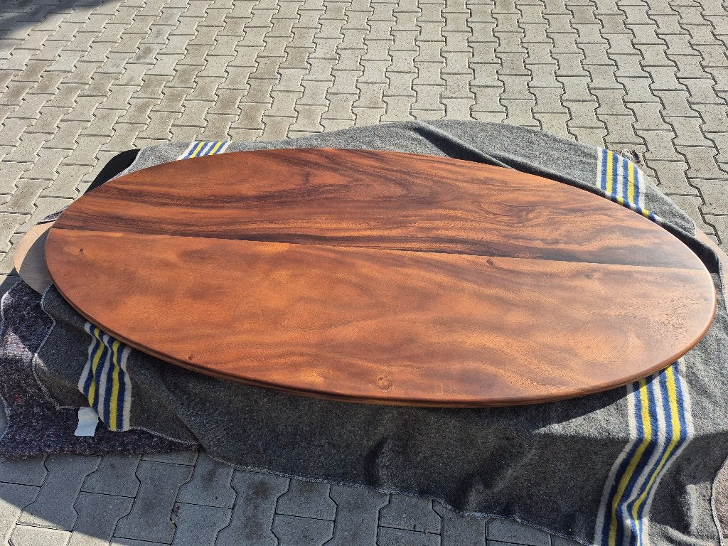 Noten Ovaal Tafelblad, Ophalen, Nieuw, 50 tot 100 cm, 150 tot 200 cm