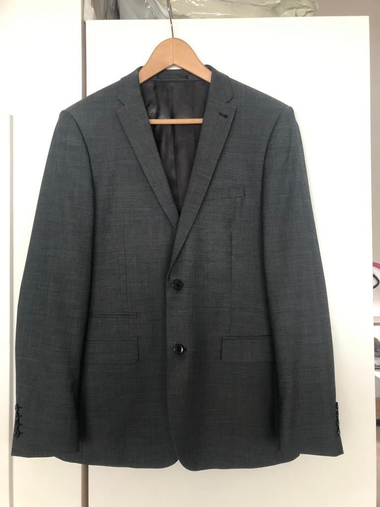 WE slimfit pak grijs, Ophalen of Verzenden, Zo goed als nieuw, Maat 48/50 (M), Grijs