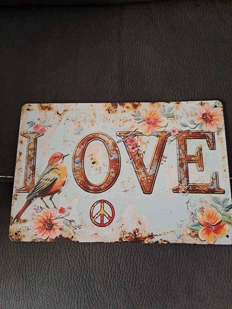 Vintage bord Love, 30 cm, Nieuw, Ophalen of Verzenden, Wandbord of Wandpaneel