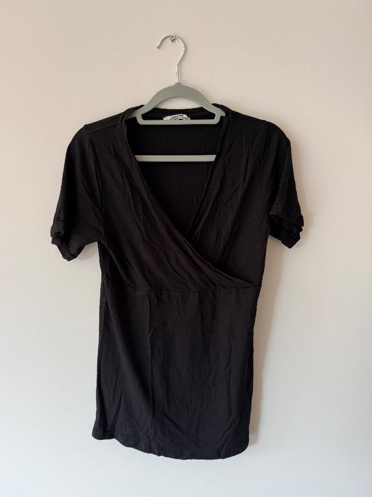 LOVE2WAIT zwarte zwangerschaps- en voedingstop maat s, Kleding | Dames, Positiekleding, Zo goed als nieuw, Shirt of Top, Maat 36 (S)