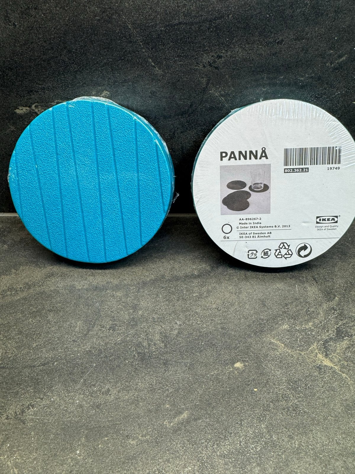 IKEA PANNÅ Onderzetters - 2x6 stuks, Nieuw, Ø 10 cm, Huis en Inrichting, Glasonderzetter, Nieuw, Ophalen of Verzenden, Blauw