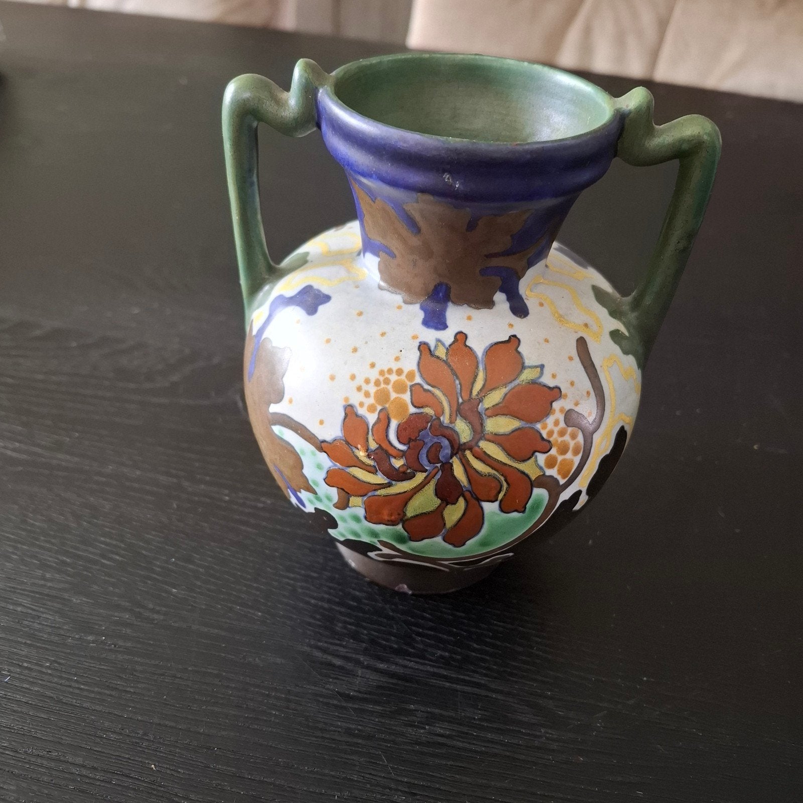 Antieke Gouds Plateel Oorvaas, Ophalen of Verzenden