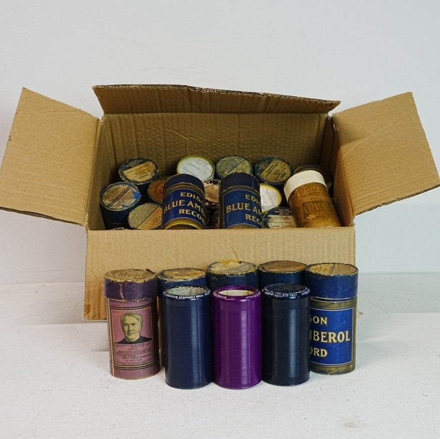 Antieke Edison Blue Amberol Records en cilinders, Ophalen of Verzenden