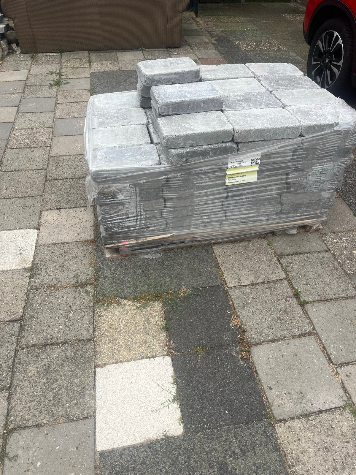 Getrommelde klinkers 10m2 met 1 kuub zand, Ophalen, Gebruikt, Klinkers, 10 m² of meer