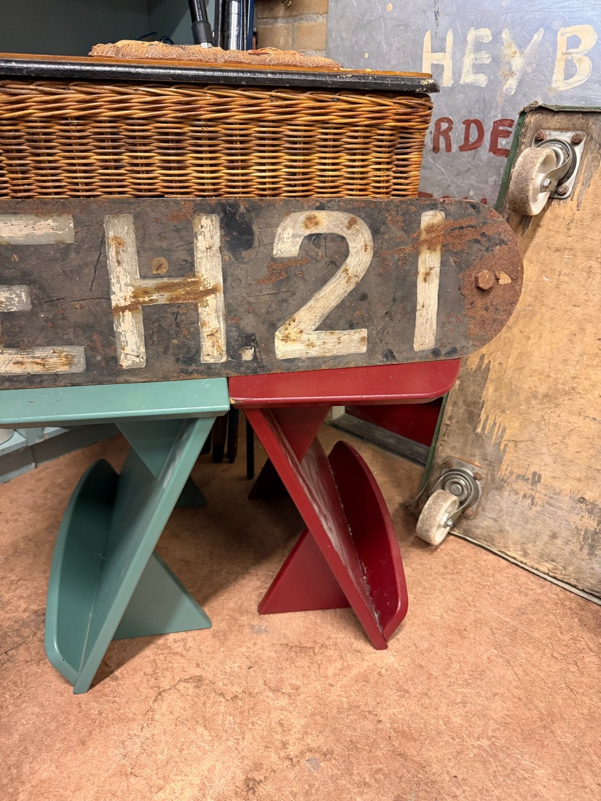 Oud metalen visserijbord EH.21 (Enkhuizen), Ophalen of Verzenden