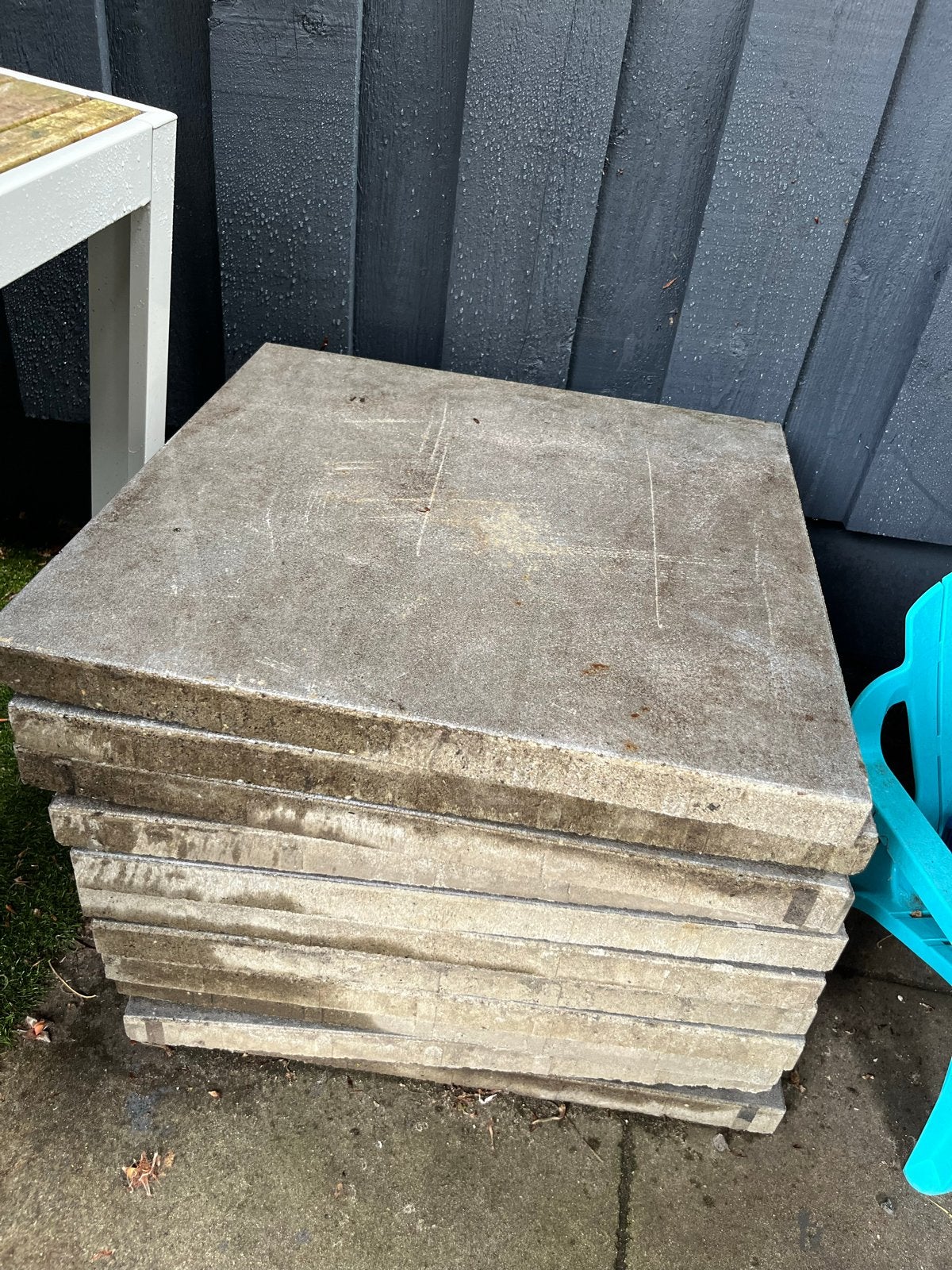 betonnen terrastegels 60x60 (gratis afhalen), Tuin en Terras, Ophalen, Gebruikt, 5 tot 10 m², Beton