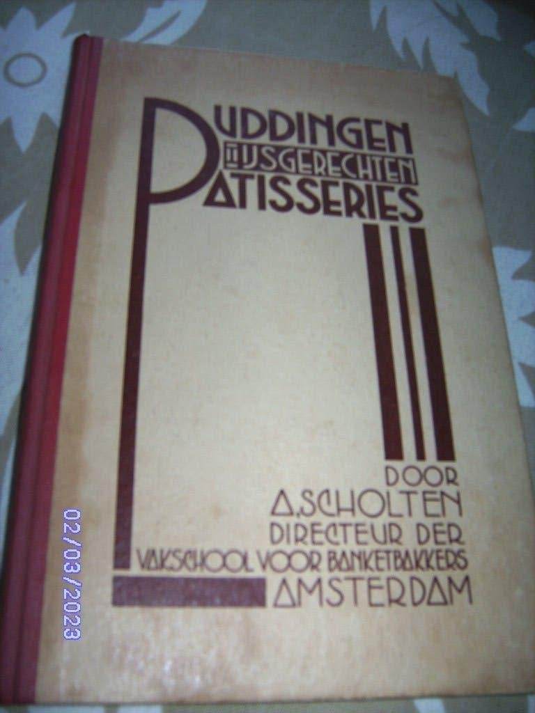 Puddingen IJsgerecht Patisserie Vakschool Banketbakkers 1946, Ophalen of Verzenden, Nederland en België, Taart, Gebak en Desserts