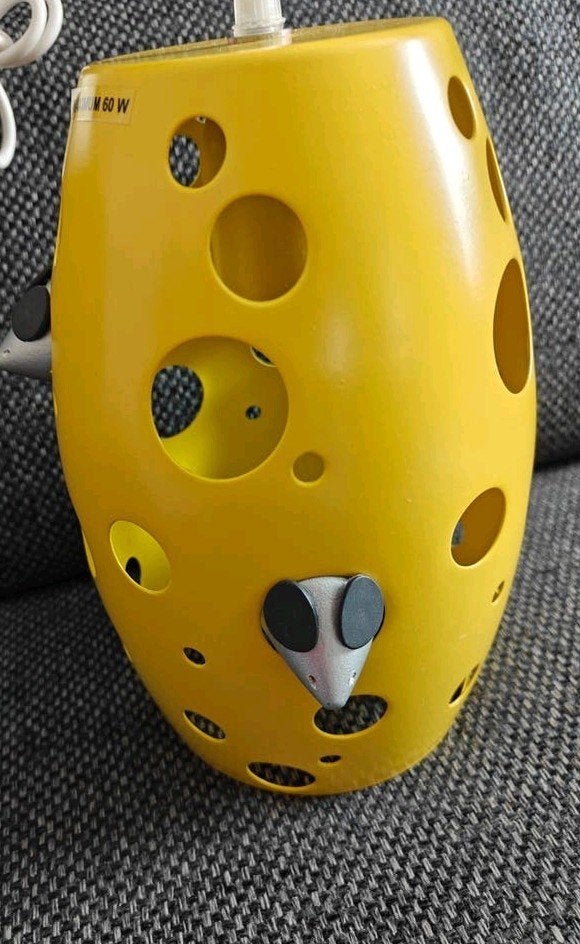 Vintage Philips 'Kaas met Muizen' hanglamp - Geel, Ophalen of Verzenden
