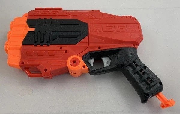 Nerf Mega Tri-Break Blaster met 3 darts 2017 speelgoed, Coolsingel 104, 3011 AG Rotterdam, Netherlands, Verzenden, Zo goed als nieuw